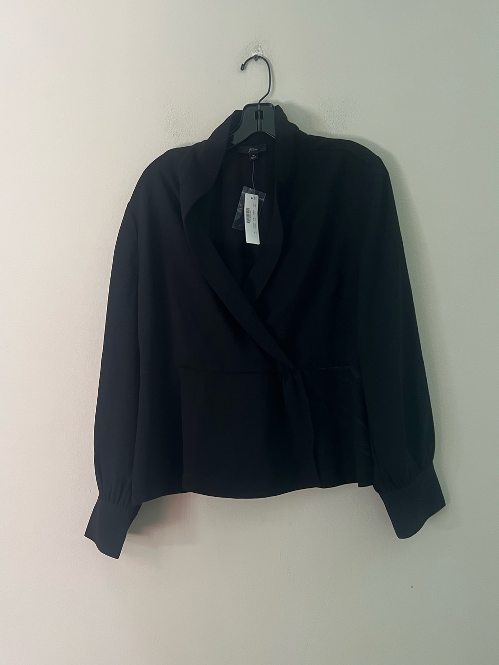 J. Crew Black Draped Wrap Blazer